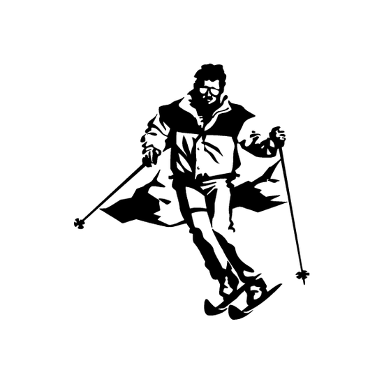Skiing Wall Decal - Vinyl Decal - Car Decal - Bl004