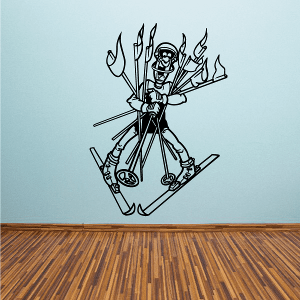 Skiing Wall Decal - Vinyl Decal - Car Decal - Bl008