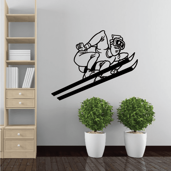 Skiing Wall Decal - Vinyl Decal - Car Decal - Bl015