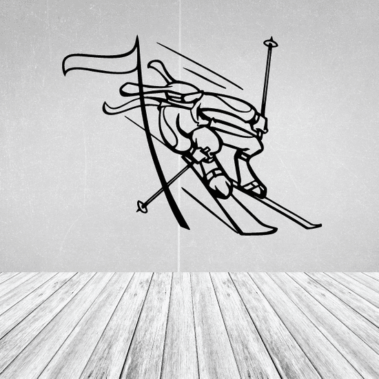Skiing Wall Decal - Vinyl Decal - Car Decal - CDS004