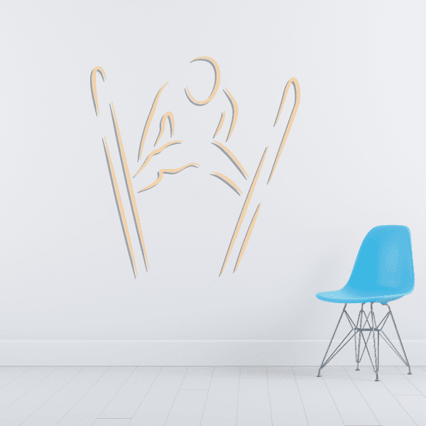 Skiing Wall Decal - Vinyl Sticker - Car Sticker - Die Cut Sticker ...