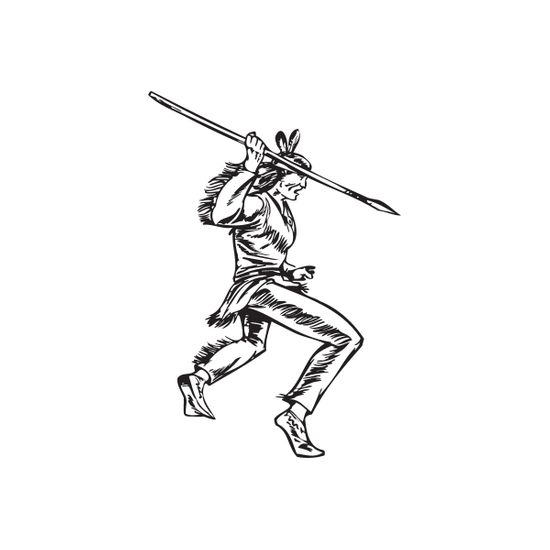 Spear Throwing Native American Warrior Decal