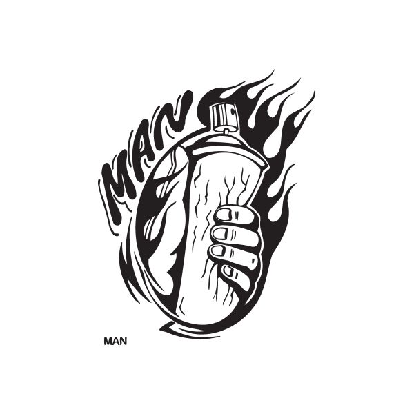 Spray Paint Can Man Decal