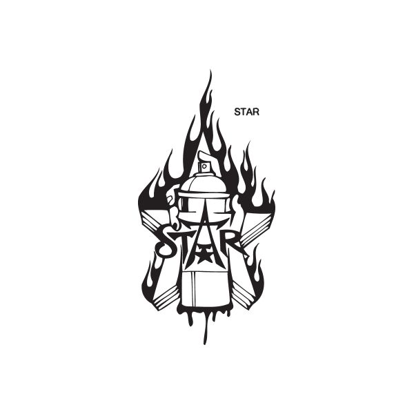 Star Spray Paint Can Decal