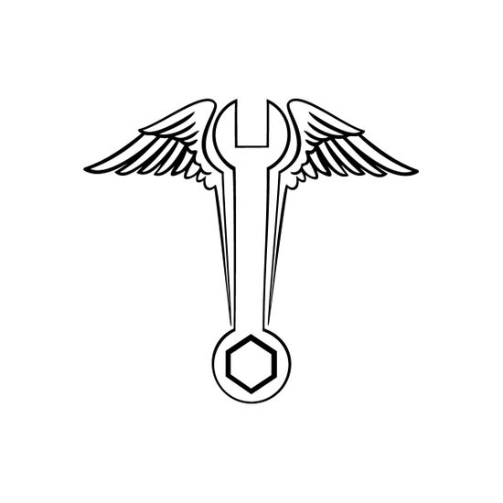 Wrench with Wings Decal