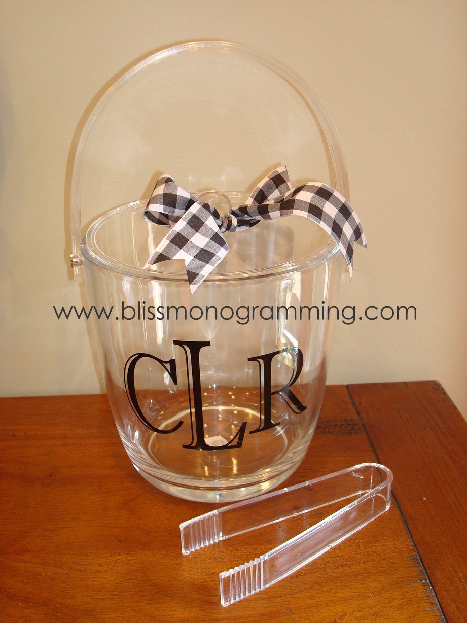 Monogrammed Acrylic Ice Bucket