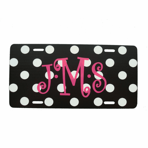 Black Dot License Plate