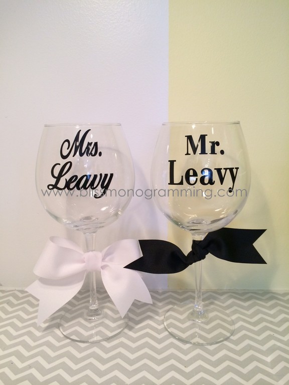 Personalized Mr. & Mrs. Wine Glasses