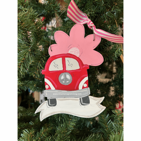 Peace Van and Flower<br>Christmas Ornament