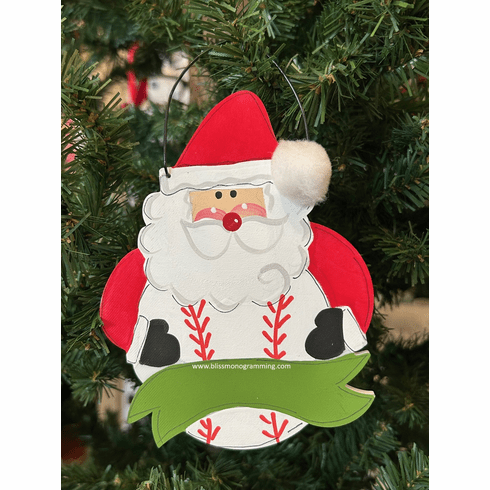 Santa Holding a Sports Ball<br>Christmas Ornament