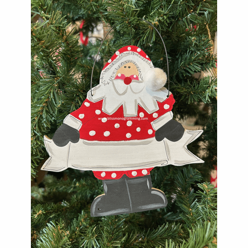 Santa Holding Banner<br>Christmas Ornament