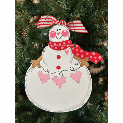 Snow Grandma with Hearts<br>Christmas Ornament