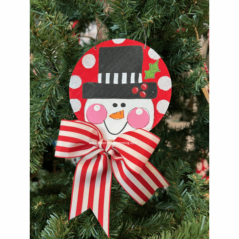 Snowman in Red Ball<Br>Christmas Ornament