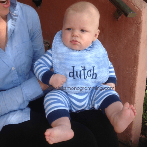 Solid Gingham Bib
