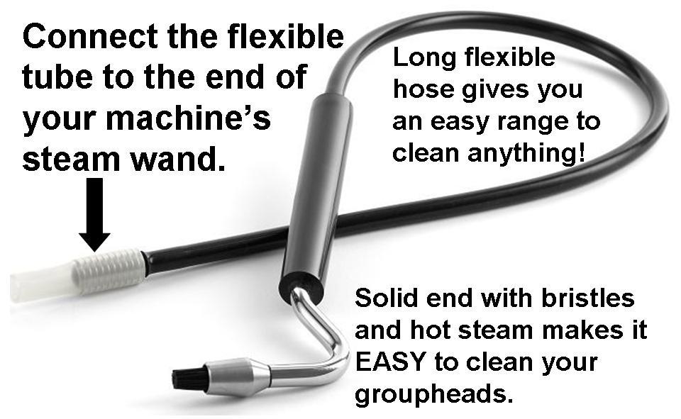 Group Steam Cleaner Wand (Attaches to Espresso Machine's Steam Wand)