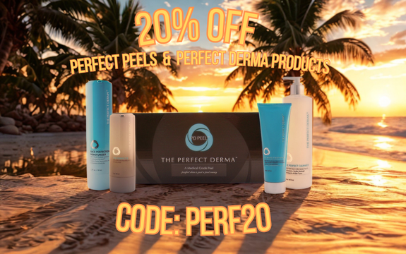 7/24 - 7/26 = 20% off Perfect Peels and Perfect Derma products </p> PROMO CODE: PERF20
