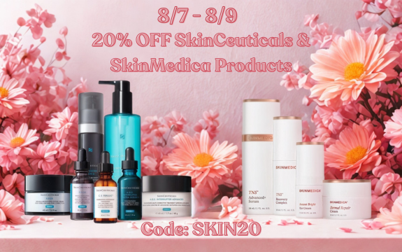 8/7 - 8/9 = 20% off SkinCeuticals & SkinMedica products </p> PROMO CODE: SKIN20