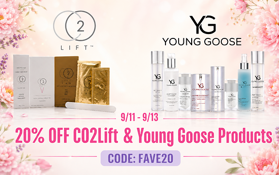 9/11 - 9/13 = 20% off CO2Lift & Young Goose </p> PROMO CODE: FAVE20
