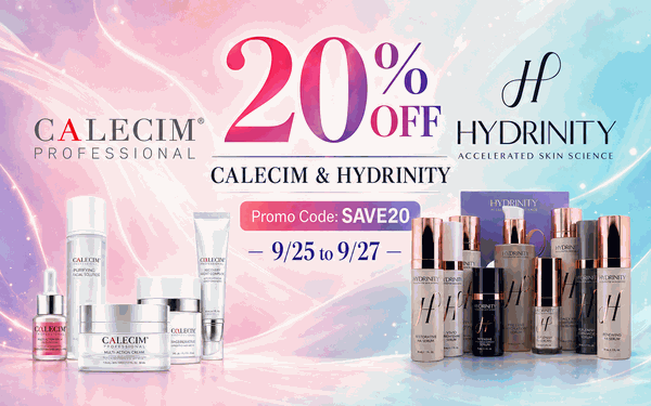 9/25 - 9/27 : 20% Calecim & Hydrinity </p> PROMO CODE: SAVE20
