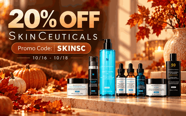 10/16 - 10/18 = 20% OFF SkinCeuticals </p> PROMO CODE: SKINSC