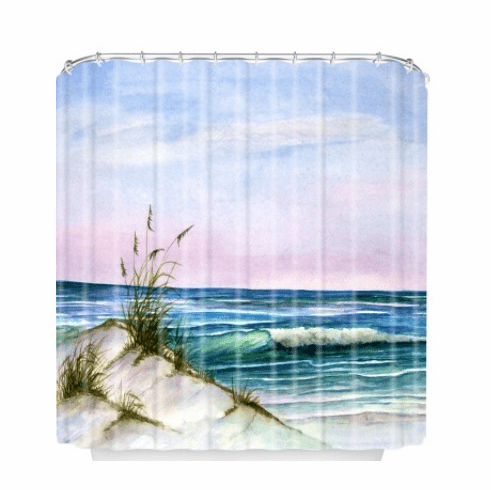 Along The Shore Coastal Shower Curtain