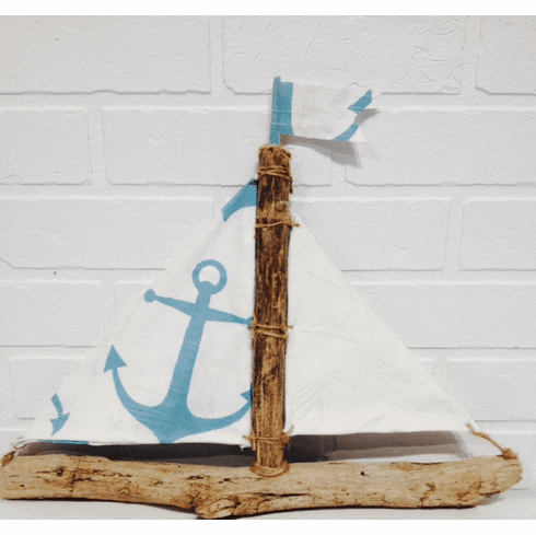 Aqua Anchor Driftwood Sailboat