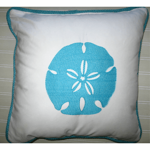 Aqua Blue Sanddollar Pillow