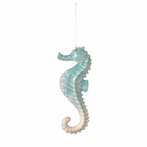 Aqua Blue Seahorse Ornament