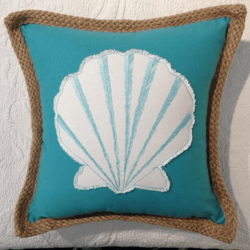 Aqua Clamshell Pillow 