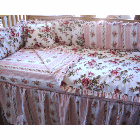Beach Cottage Baby Bedding Pink 9 piece set