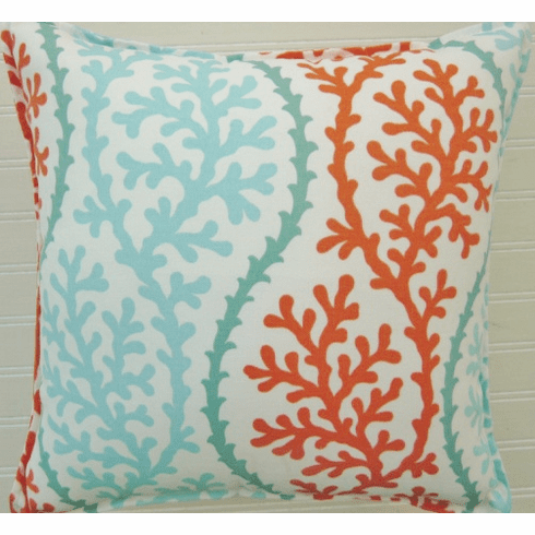 Beach Pillow Coral Coastline