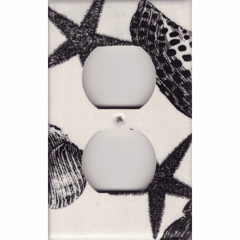 Black Seashell Outlet Cover