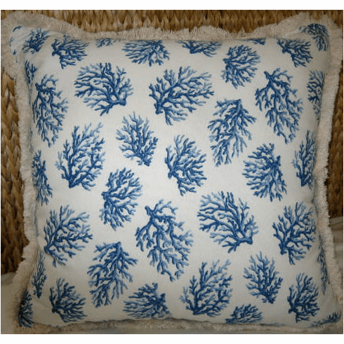 Blue Coral Pillow Large