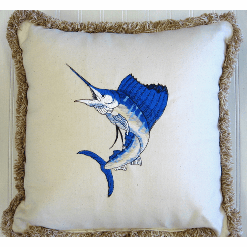 Blue Sailfish Pillow