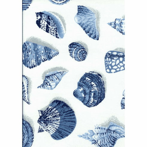 Blue Seashell Shower Curtain