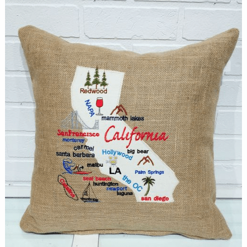 California Map Pillow