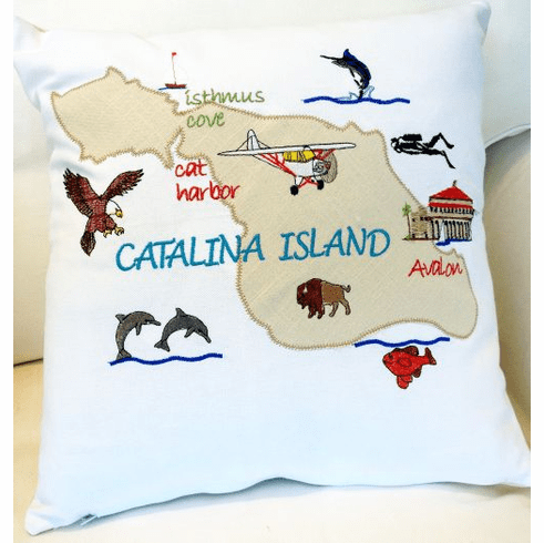 Catalina Map Pillow