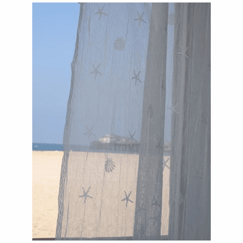 Coastal Curtains White Shell Panel Large 45x84