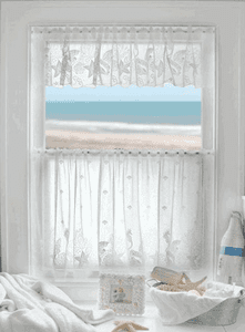 Coastal Lace Seahorse Curtains