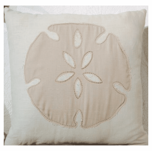 Coastal Pillow White Sands Sand Dollar
