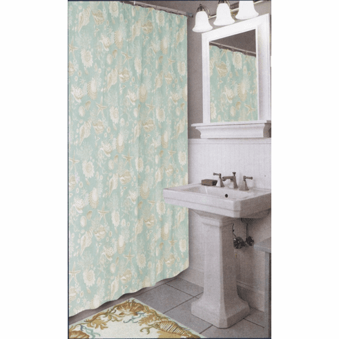 Coastal Seashell Shower Curtain Sealife