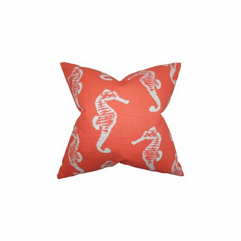 Coral Seahorse Pillow