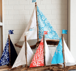 Driftwood Coral Sailboats
