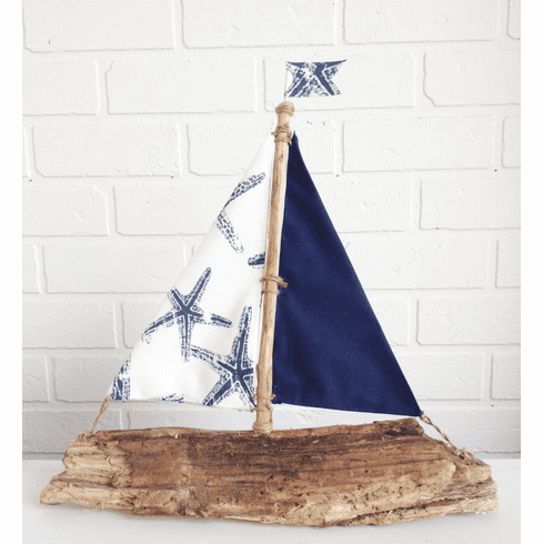 Driftwood Sailboat Blue Starfish