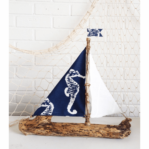 Driftwood Sailboat navy Seahorse