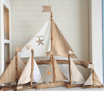 Driftwood Sailboats Natural