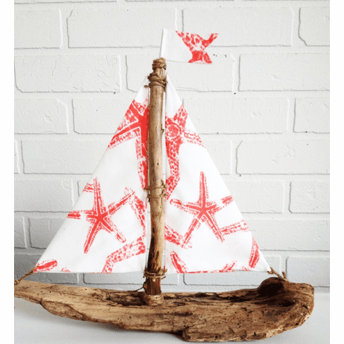 Driftwood Starfish Sailboat Oceana Coral