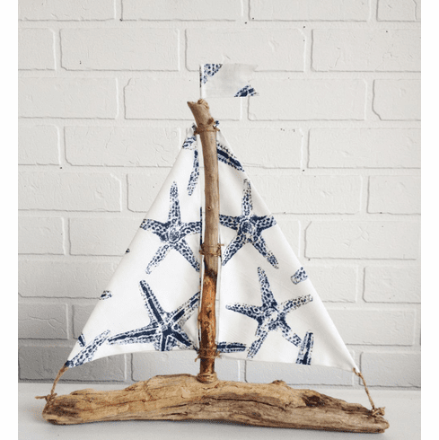 Driftwood Starfish Sailboat Oceana Navy