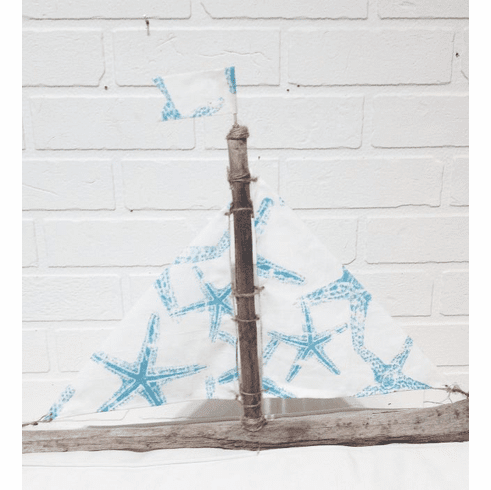 Driftwood Starfish Sailboat Ocena Aqua