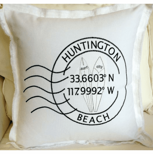 Huntington Beach Longitude Pillow